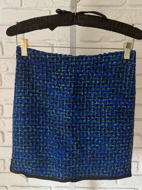 J.Crew Blue Tweed Mini Skirt Size 00